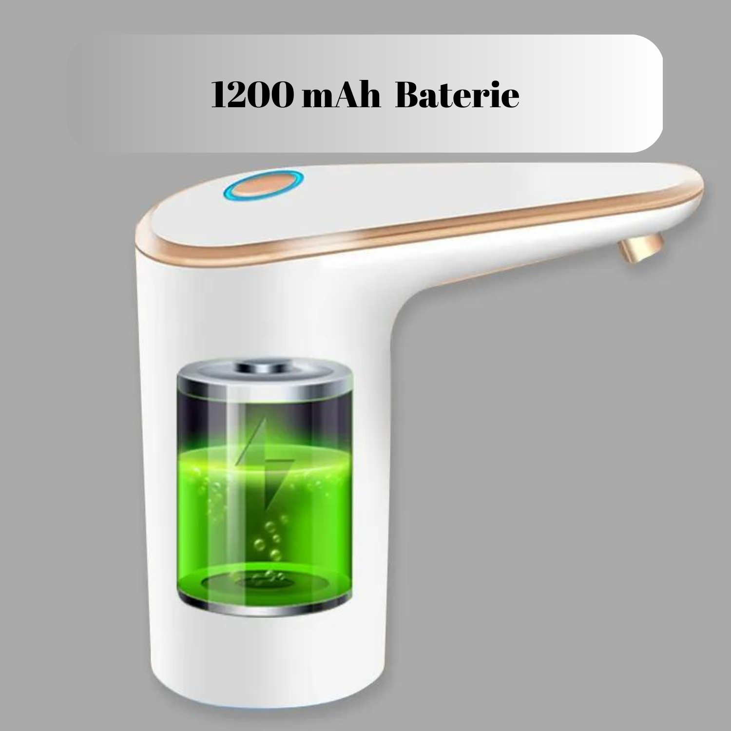 Pompa Electrica Apa, Dispenser/Dozator Bidon, Universala, 1200 mAh Baterie, Reincarcabila USB, Buton On/Off, Uz Casnic/Comercial, Alb 4 41379368