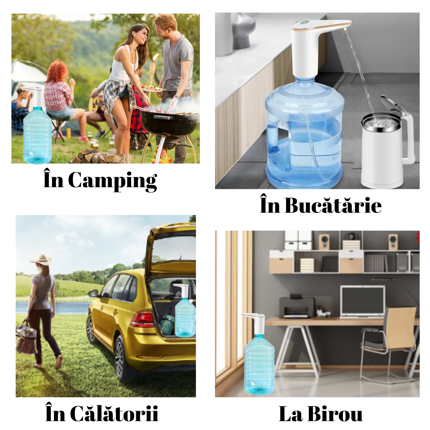 Pompa Electrica Apa, Dispenser/Dozator Bidon, Universala, 1200 mAh Baterie, Reincarcabila USB, Buton On/Off, Uz Casnic/Comercial, Alb 2 41379373