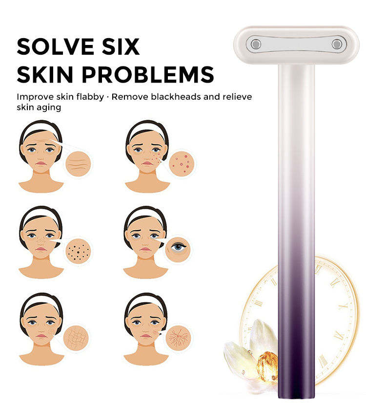 Aparat de ingrijire faciala 4 in 1 AdyMel®, pentru aplicare creme de intretinere, terapie anti imbatranire, lifting, tratament anti rid, lumina LED, curenti EMS, masaj cu vibratii sonice, wireless, re [2]