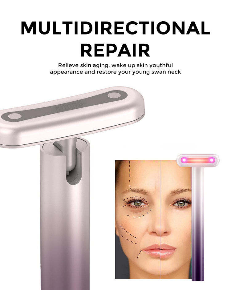Aparat de ingrijire faciala 4 in 1 AdyMel®, pentru aplicare creme de intretinere, terapie anti imbatranire, lifting, tratament anti rid, lumina LED, curenti EMS, masaj cu vibratii sonice, wireless, re [3]