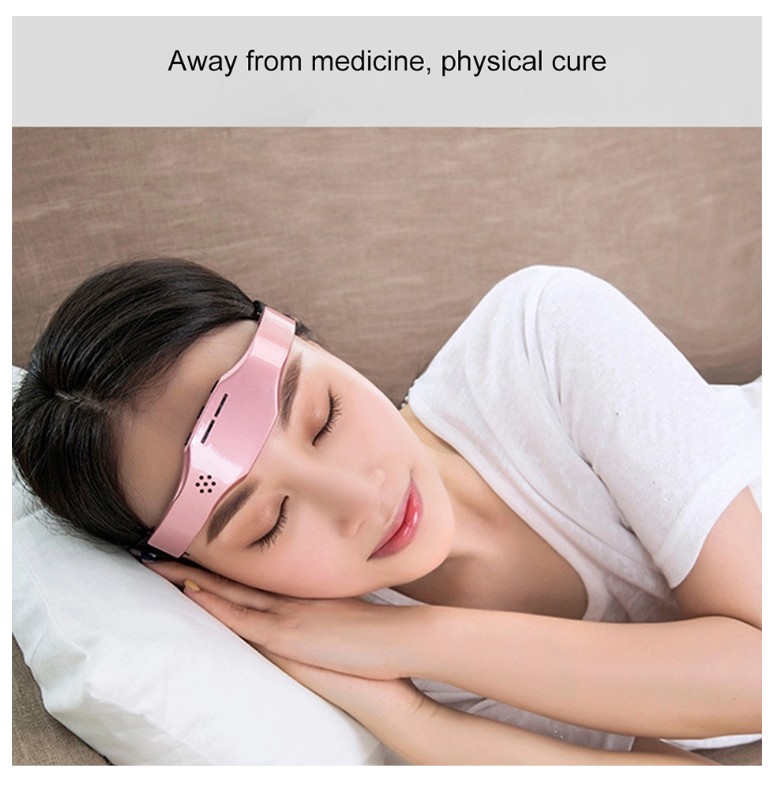 Aparat masaj terapeutic pentru cap AdyMel®, pentru somn linistit si ameliorare dureri, fizioterapie, electrostimulare, fara fir, roz [6]