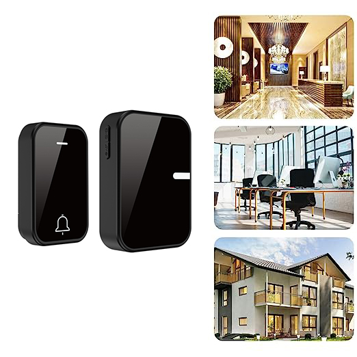 Sonerie Fara Fir/ Wireless KINSI, Volum reglabil 4 nivele, Distanta 200m, 38 Melodii, Alimentare Priza Home, 1 Receptoare, Negru 1 41766328