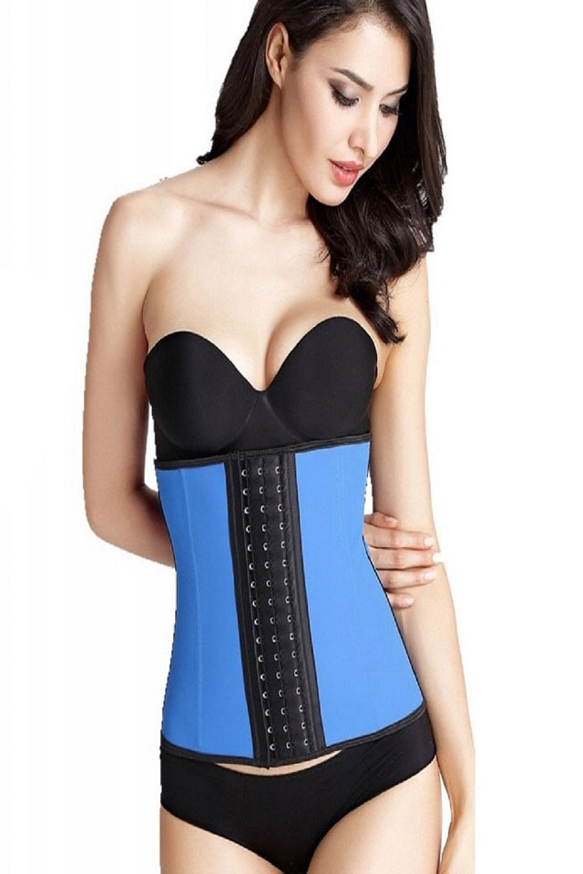 Corset modelator din latex cu 9 tije, grad de compresie mare, Negru M INTL