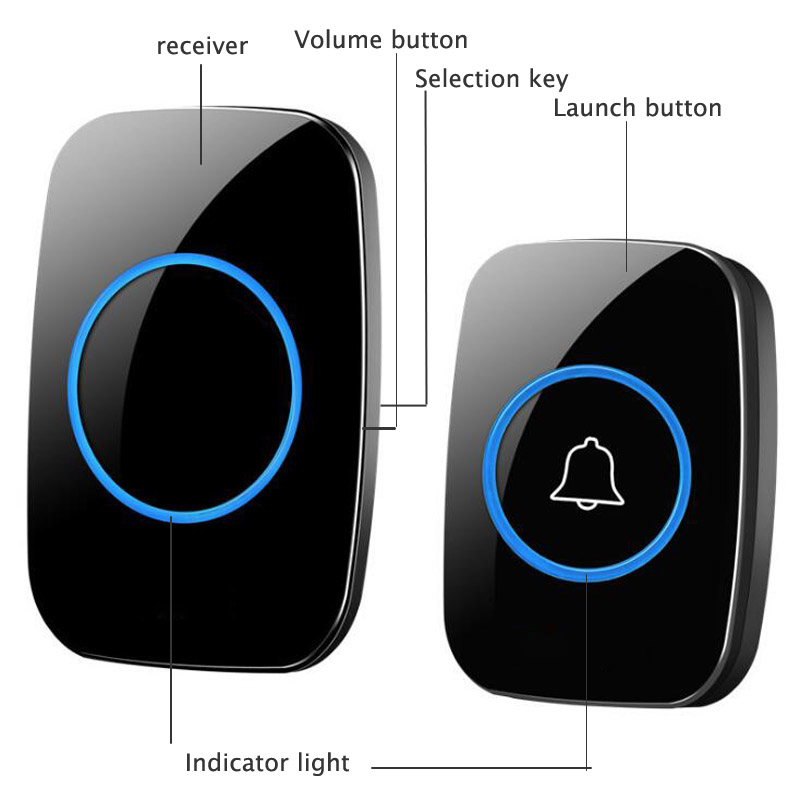Sonerie wireless, Zola®, inteligenta, cu 1 receptor, rata de actiune actiune 20 m, IP44, 60 melodii, 6.5x2.4x9.5 cm, negru 4 41960581