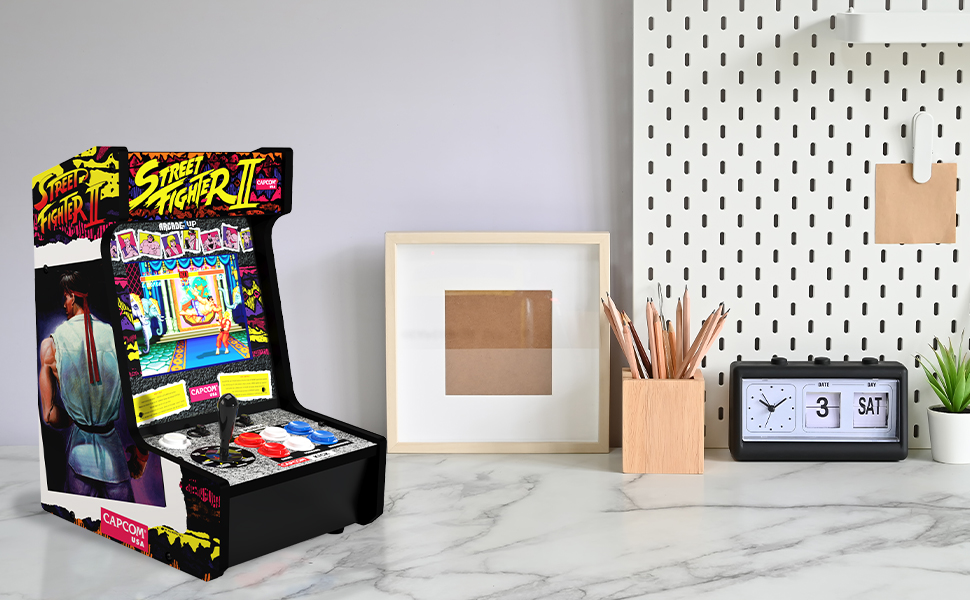 Consola 5 jocuri ARCADE1UP, Street Fighter II Countercade, H 40 cm