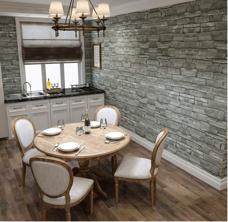 Rola Tapet 3D, autoadeziv/autocolant, At Performance, spuma moale, design modern, pentru interior, usor de curatat, rezistent la apa, 68cmx2.8m, model Caramida Gri - Tapet - atMag.ro