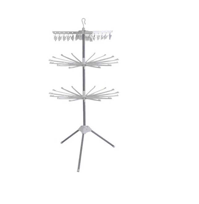 Uscator de rufe vertical, pliabil, At Performance, 3 nivele, 170cm inaltime, usor de instalalat, 24 carlige, 20 tije, Alb - Uscatoare rufe - atMag.ro