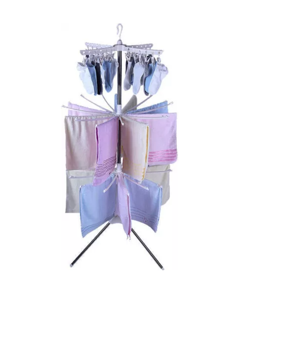 Uscator de rufe vertical, pliabil, At Performance, 3 nivele, 170cm inaltime, usor de instalalat, 24 carlige, 20 tije, Alb - Uscatoare rufe - atMag.ro
