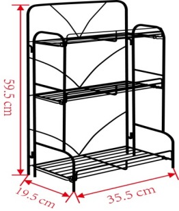 Raft organizator, At Performance, multifuntional, cu 3 etajere, metal, maro, inchis 35.5 cmX19.5 cmX 59.5cm - Mobila Hol - atMag.ro