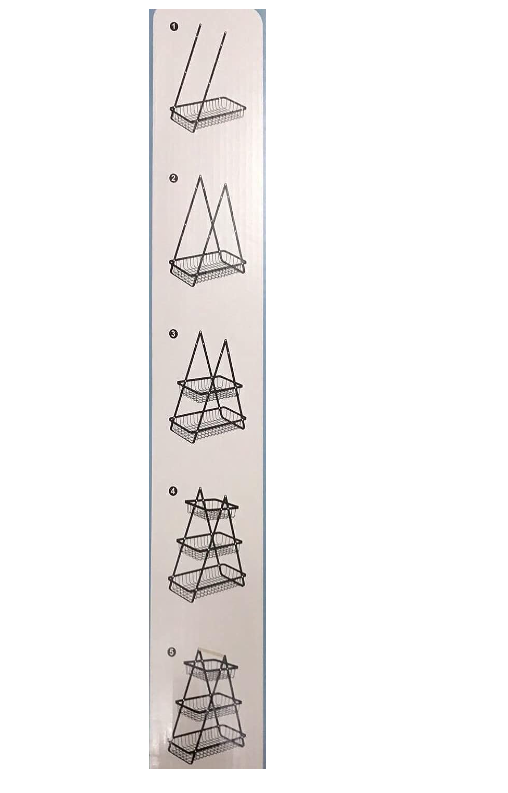 Suport de alimente, cu 3 niveluri, At Performance, pentru fructe, paine, legume, 22- 31.5- 40.5cm cosuri, negru - Bucatarie si Servire - atMag.ro