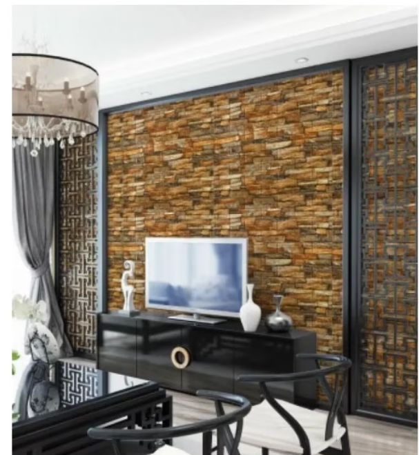 Rola Tapet 3D, autoadeziv/autocolant, At Performance, spuma moale, design modern, pentru interior, usor de curatat, rezistent la apa, 68cmx2.8m, model Caramida maro inchis - Tapet - atMag.ro