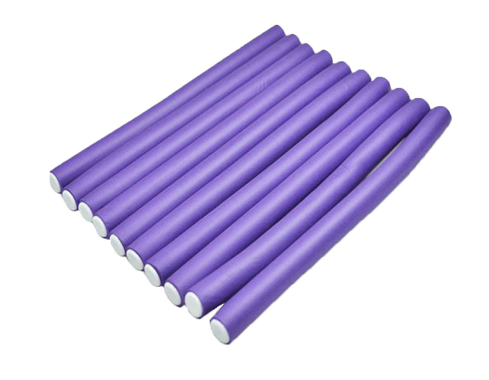 Produse - Set 10 Bigudiuri Flexibile pentru Par Uscat-Umed, nr. 2, mov, SUPER TRENDS®