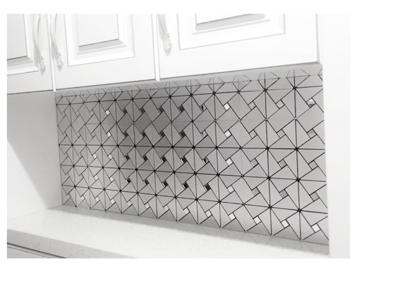 Set x5 Tapet Mozaic, At Performance, decor perete aluminiu si sticla 30*30cm culoare, argintiu - Tapet - atMag.ro