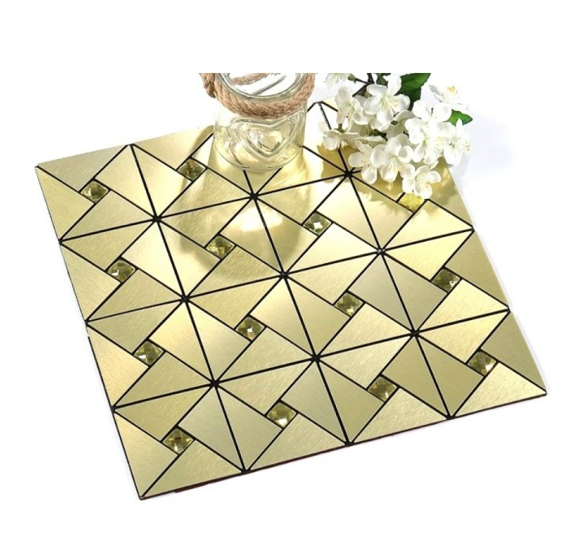 Set x5 Tapet Mozaic, At Performance, decor perete aluminiu si sticla 30*30cm culoare, auriu - Tapet - atMag.ro Set x5 Tapet Mozaic, At Performance, decor perete aluminiu si sticla 30*30cm culoare, auriu - Tapet - atMag.ro