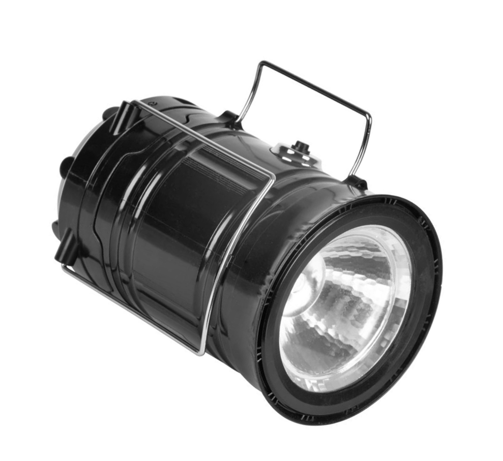 Lanterne - Lanterna LED cu acumulator 1200mAh, pentru camping cu incarcare solara si USB, 80lm, efect flacara