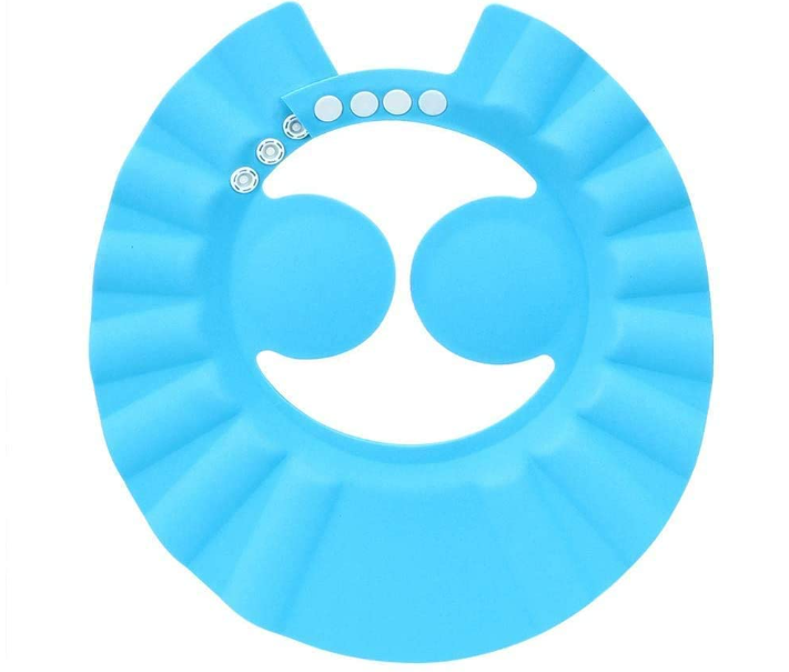 Produse - Palarie de Baie Impotriva Samponului SUPER TRENDS®, Casca Protectie Ochi & Urechi Copii, Reglabila, Albastru