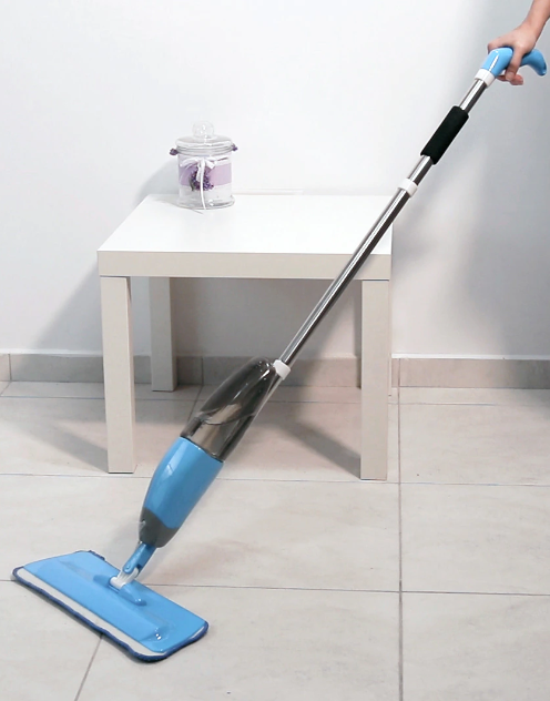 Set Mop Plat cu Pulverizare SUPER TRENDS®, Rezervor Detasabil, Maner Extensibil + 3 x Laveta Microfibra Reutilizabila, Rosu [5]