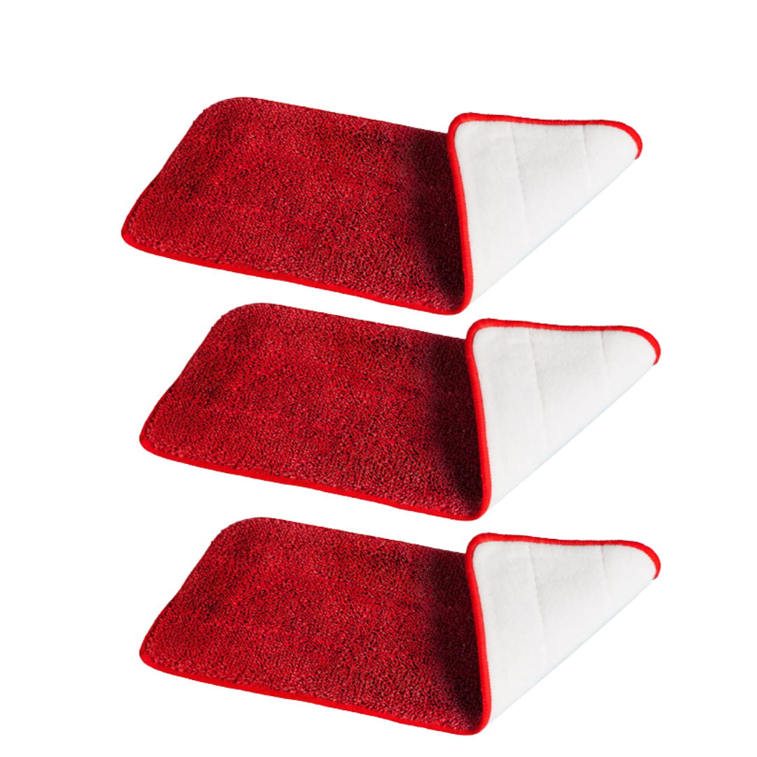 Produse - Set 3 x Rezerva Mop SUPER TRENDS®, Laveta Microfibra, Putere Mare de Absorbtie, Rosu