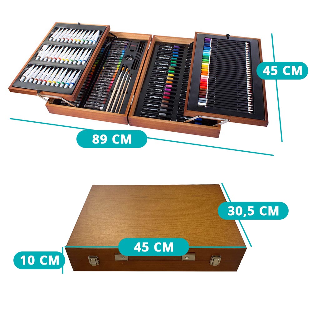 Set de pictura si desen de 174 piese, Timeless Tools, in cutie