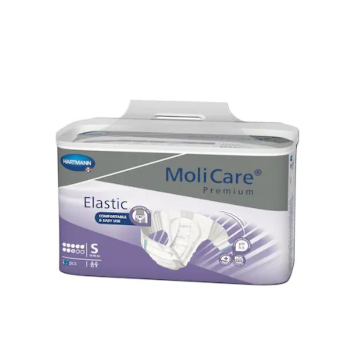 Scutece adulti si chiloti incontinenta - Scutece adulti, Moli Care Premium Elastic, S, 8 picaturi, 2 bucati, Hartmann