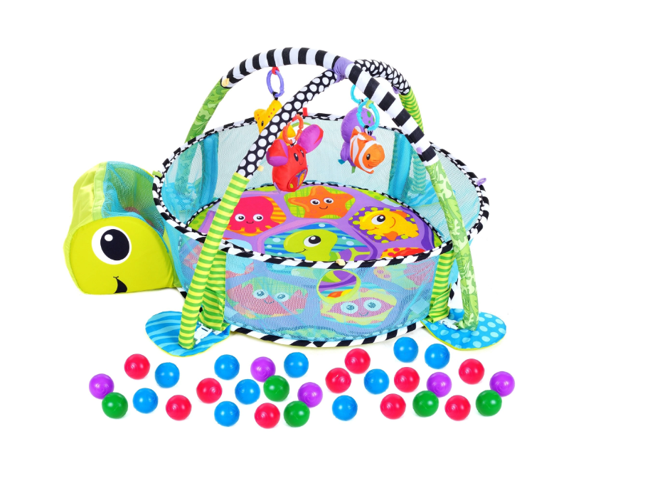 Centru de activitati multifunctional interactiv pentru copii si bebelusi, At Performance, 3 in 1 tip tarc, cu Bile moi multicolore si Jucarii interactive, tip Broscuta, 0 luni + - Centre de activitati bebelusi - atMag.ro