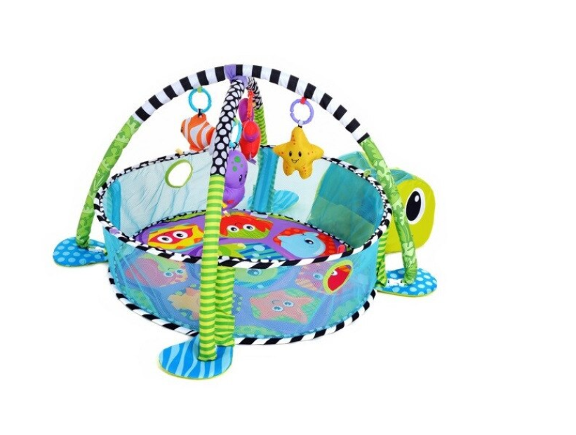 Centru de activitati multifunctional interactiv pentru copii si bebelusi, At Performance, 3 in 1 tip tarc, cu Bile moi multicolore si Jucarii interactive, tip Broscuta, 0 luni + - Centre de activitati bebelusi - atMag.ro