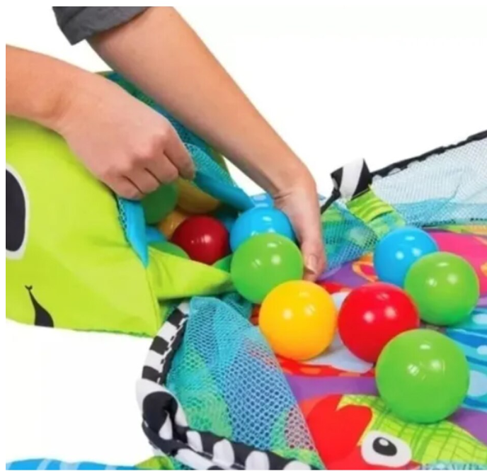 Centru de activitati multifunctional interactiv pentru copii si bebelusi, At Performance, 3 in 1 tip tarc, cu Bile moi multicolore si Jucarii interactive, tip Broscuta, 0 luni + - Centre de activitati bebelusi - atMag.ro