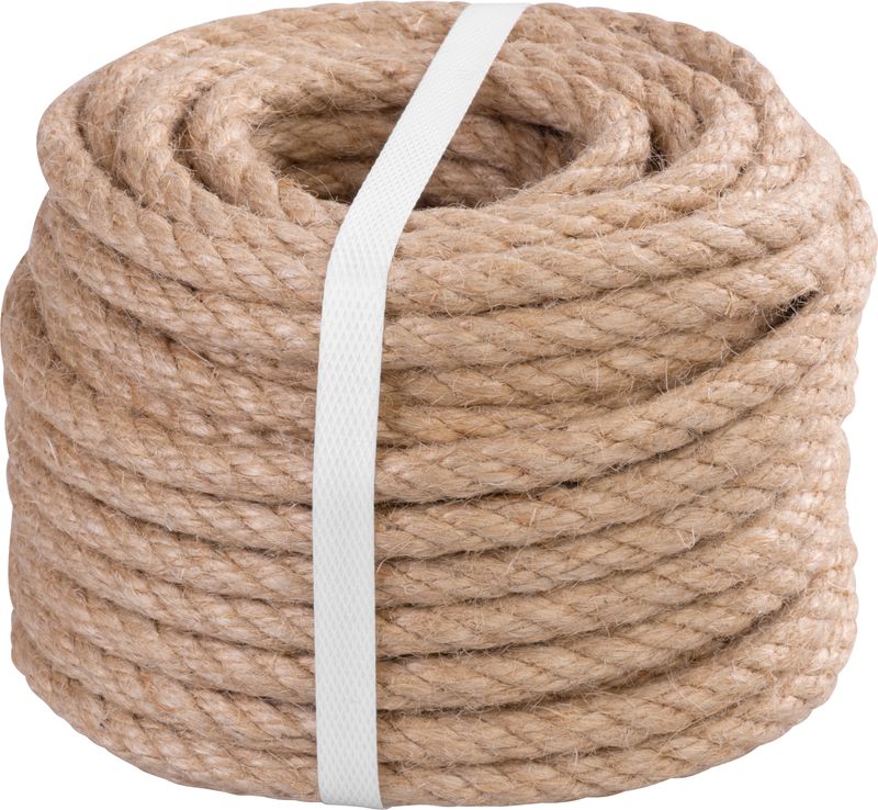 Sfoara - Funie rasucita din iuta pentru gradina si decor, 10 mm grosime, 20 m lungime
