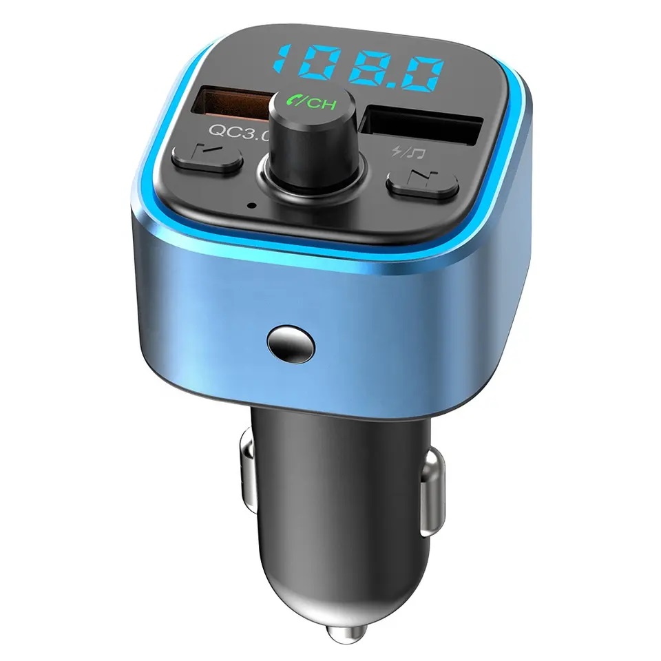 Smart Auto & Conectivitate - Modulator FM, Bluetooth 5.0, Ambient Light, Microfon Integrat, Quick Charge 3.0, Slot MicroSD, Port USB Type-C, Albastru