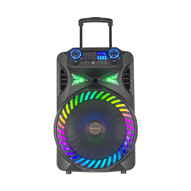 Boxa portabila 15 Inch, Bluetooth Kolav - F1515, Tip troler, USB, Radio FM, Microfon, Telecomanda, joc de lumin RGB, 300w, Maner Transport - Boxe portabile - atMag.ro