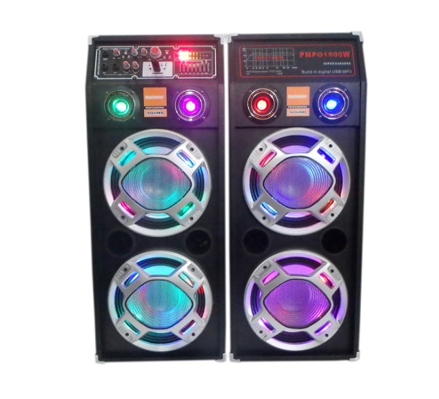 Set 2 Boxe audio 2304 , AT PERFORMANCE®, Original Temeisheng, Functie Bluetooth, SD Card, USB, 350w, Jocuri de lumini, Amplificator si Egalizator, Control Volum/Bass/Treble, Negre - Boxe - atMag.ro