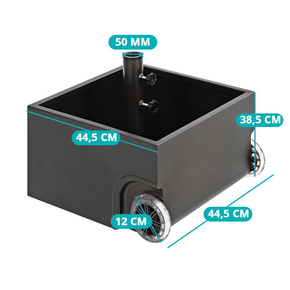 Baza umbrela de soare, tip tarus, Timeless Tools, cu roti fixabile, 44, 5x44, 5x38, 5 cm 3 44642109