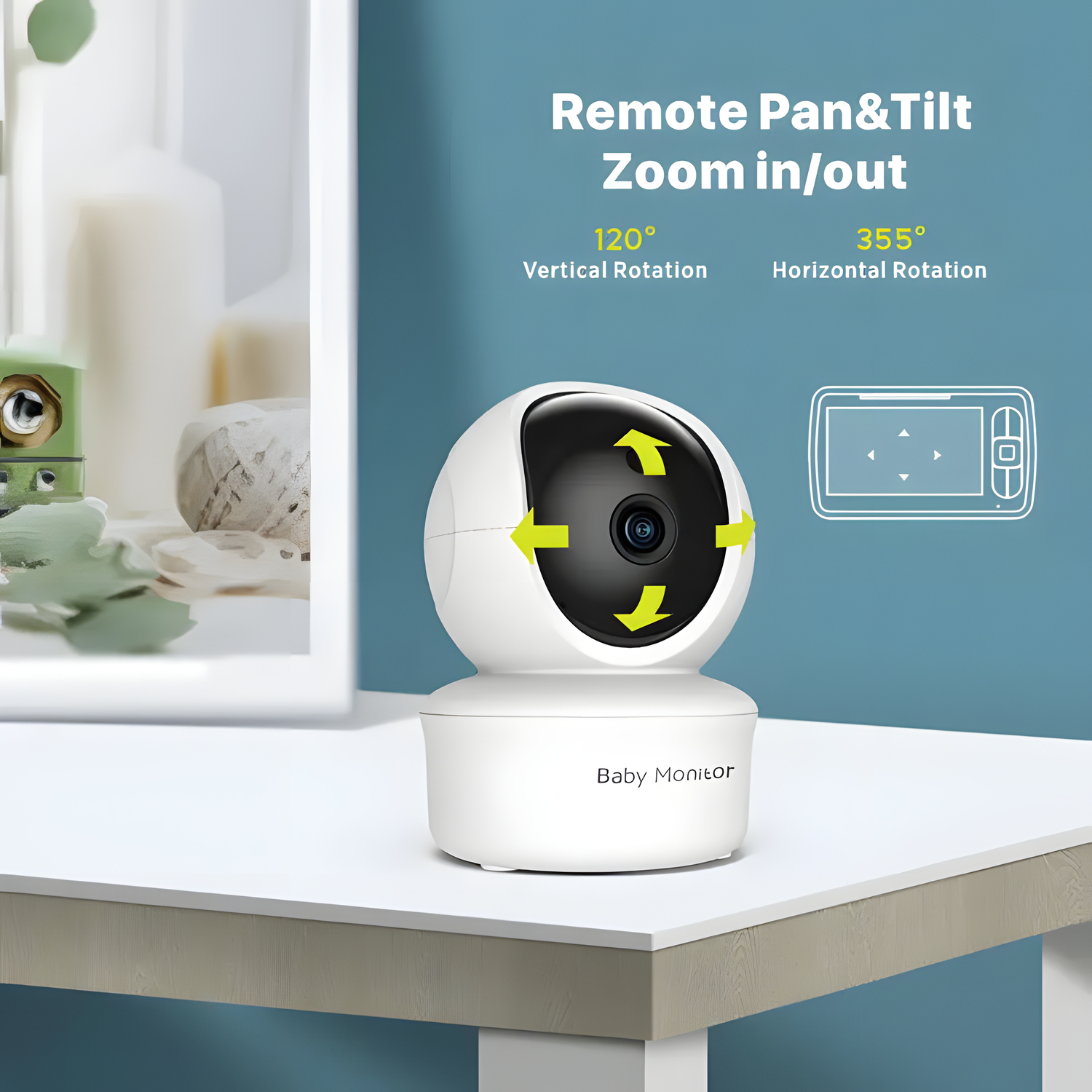 camera video rotire, baby monitor, sistem monitorizare video bebelusi