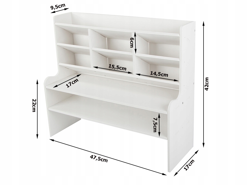 Organizator tip birou, Welora®, Material plastic+spuma presata, Ideal pentru organizarea accesoriilor de birou, Dimensiuni 47.5 x 17 x 42 cm, Alb 3 Unknown Image