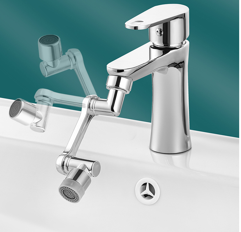 Extensor pentru robinet, At Performance, universal, Rotativ 1080°, Pivotant In Orice Directiei, Argintiu - Accesorii baterii sanitare - atMag.ro