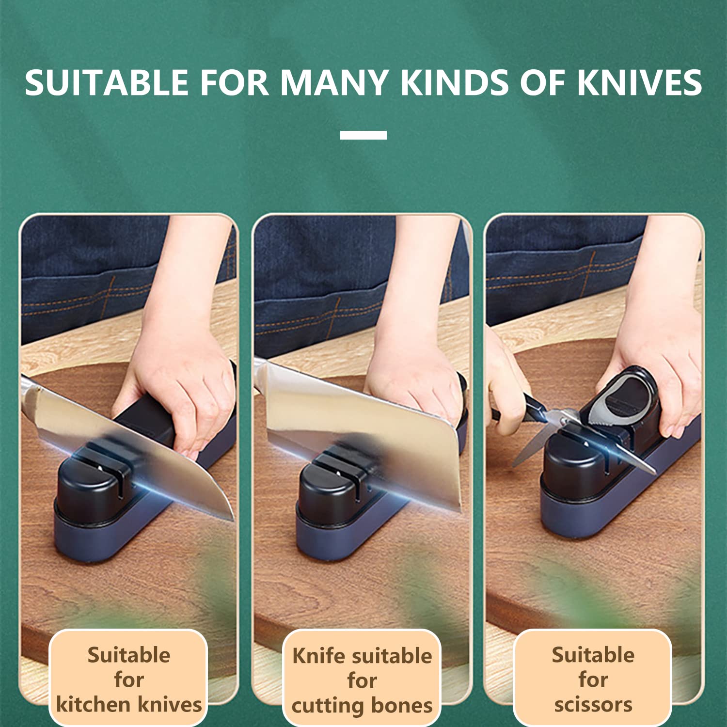 Ascutitor profesional pentru cutite AdyMel®, piatra abraziva inclusa, 4 nivele, ascutire, finisare, slefuire, indreptare, Gri [6]