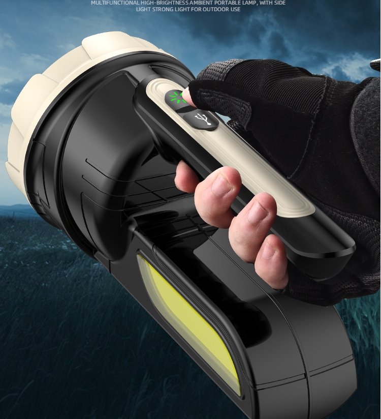 Lanterna, At Performance, proiector laterala cu LED de exterior, reincarcabila prin USB, maner confortabil, 30 W - Lanterne - atMag.ro