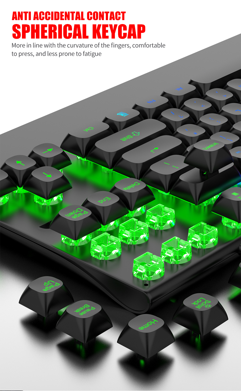 Геймърска клавиатура KINSI, RGB LED, подвижна опора за ръка, бяла - eMAG.bg