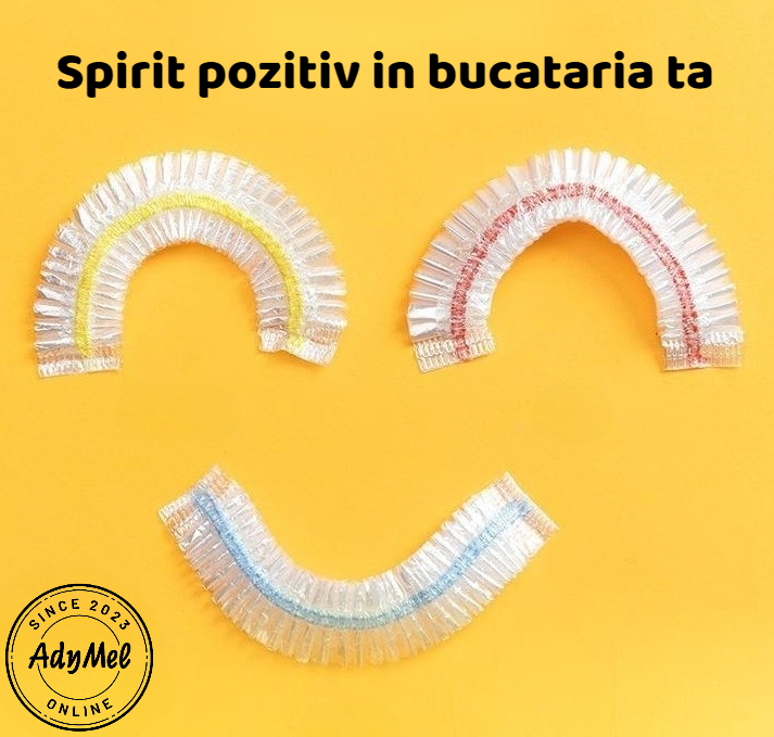 Pungi alimentare cu elastic multicolor AdyMel®, Set 100 buc, 24 cm diametru, calitate superioara, foarte rezistente, pentru acoperirea alimentelor, tip capac, reutilizabile, transparent [5]