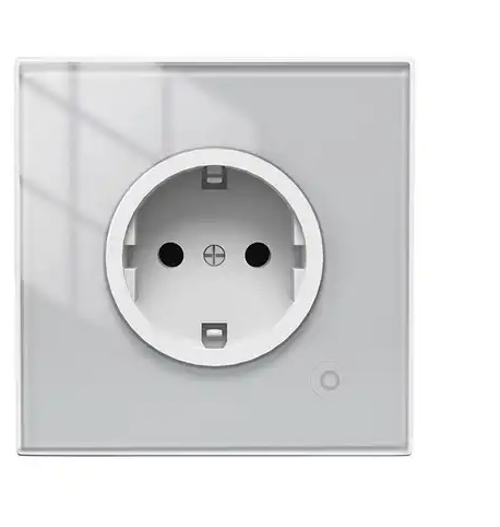 Prize Inteligente - Priza inteligenta de perete, Wi-Fi, Rama din sticla, Monitorizare consum, 16A, Smart Life / Tuya APP, Alb @SmartWiz