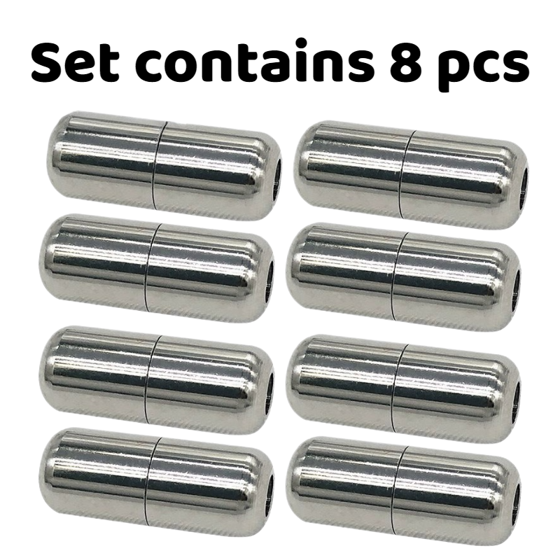 Set 8 buc Capsule metalice AdyMel®, rotunde, pentru sireturi incaltaminte, cu filet, Argintiu [1]