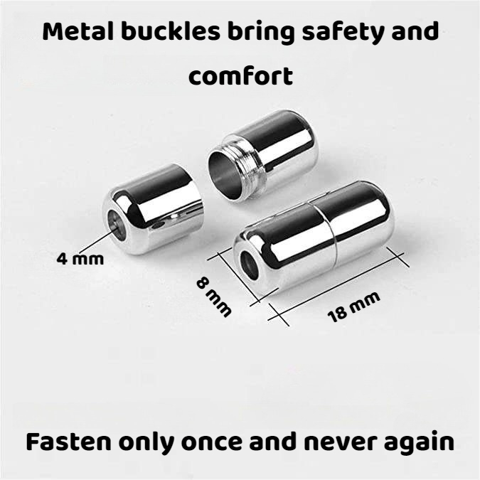 Set 8 buc Capsule metalice AdyMel®, rotunde, pentru sireturi incaltaminte, cu filet, Argintiu [3]