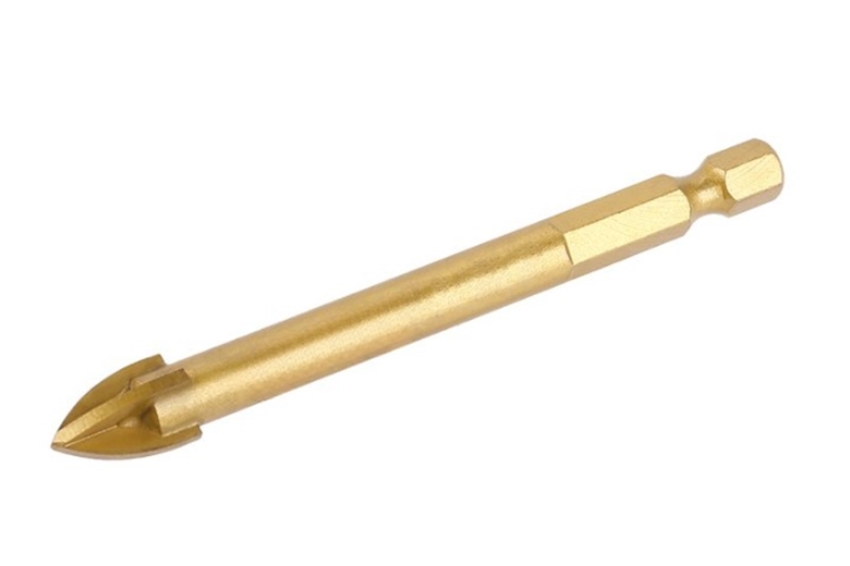 Seturi si accesorii pentru gaurit si insurubat - Burghiu pentru gaurire gresie, sticla si ceramica 5 x 75 mm, adaptor hex 1/4"