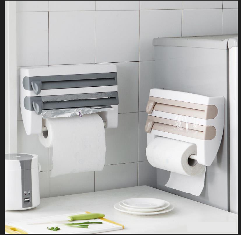Suport rola/folie, AT PERFORMANCE®, 39x10x25cm, alb - Suporturi servetele - atMag.ro