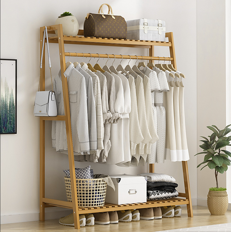 Organizator dulap bambus, AT PERFORMANCE®, natur, 143x98 cm - Cuiere - atMag.ro