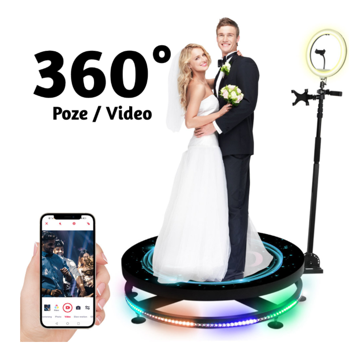 Platforma foto-video rotunda, At Performance, Selfie 360, brat rotativ, led RGB, pentru evenimente, diametru 100cm - Platforme foto-video - atMag.ro Platforma foto-video rotunda, At Performance, Selfie 360, brat rotativ, led RGB, pentru evenimente, diametru 100cm - Platforme foto-video - atMag.ro