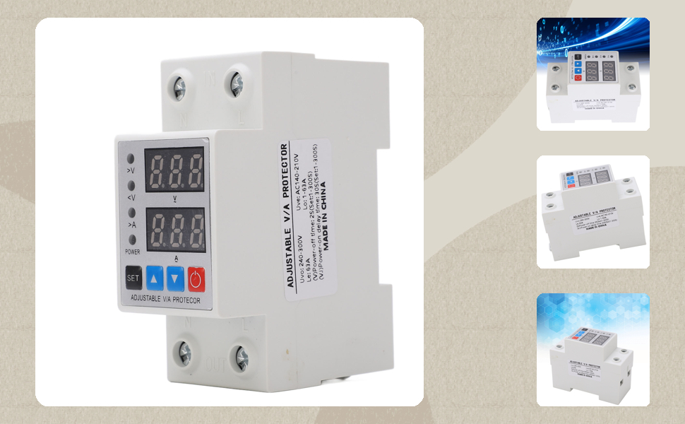 Releu monofazic si contor de energie, Excitat®, reglabil, digital, 63A, 230V, protectie supratensiune si suprasarcina, Alb 2 Unknown Image