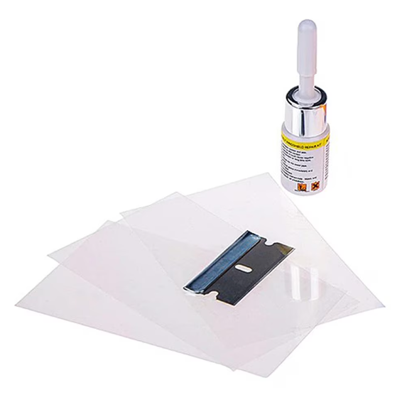 Produse - Kit Solutie Pentru Reparat Fisuri Parbriz SUPER TRENDS® Cu Adeziv Lichid, Crapaturi Sau Ciobituri Pietre, Uscare Rapida, 5 Folii Incluse