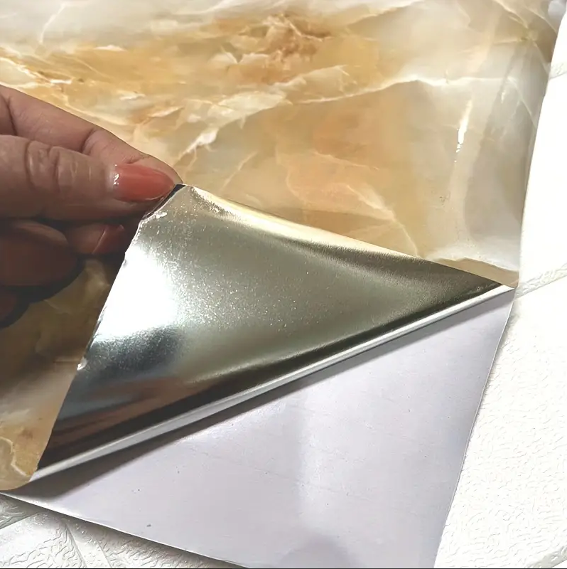 Rola tapet modern, imitatie de marmura At Performance rezistent, la apa, vinil, compact, autoadeziv, 60cmx 300 cm, portocaliu cristal - Tapet - atMag.ro
