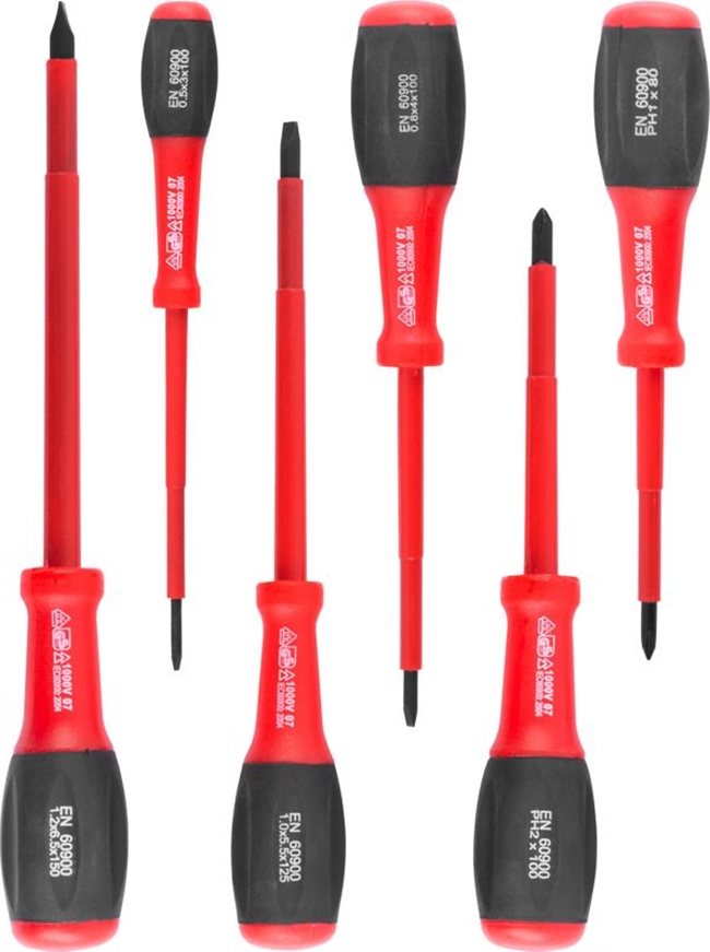 Surubelnite - Set 6 surubelnite VDE, pentru electricieni, izolate 1000V, Cr-v, cap magnetic